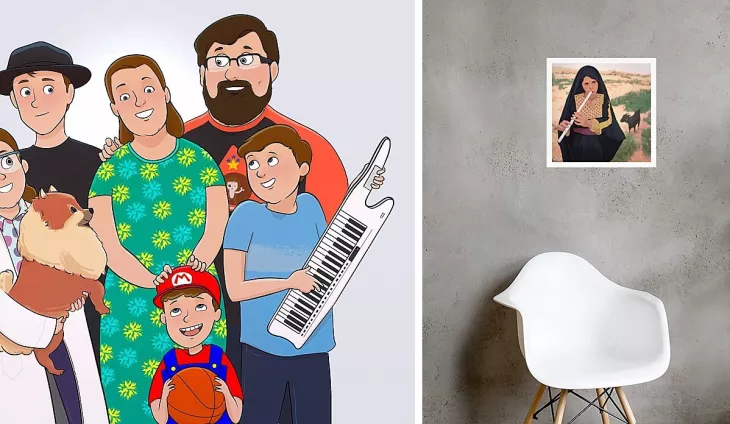 cartoons and portraits