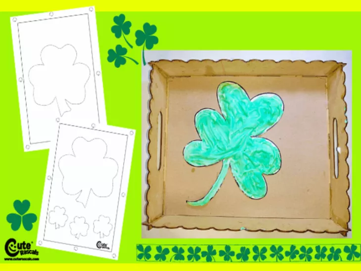Creamy Shamrocks Shaving Cream Art Ideas for Kids