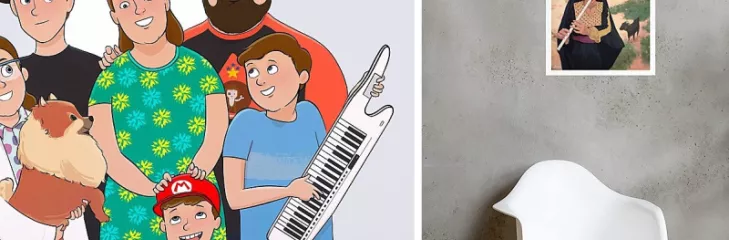 cartoons and portraits