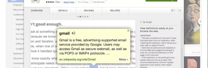 Google Dictionary Extension