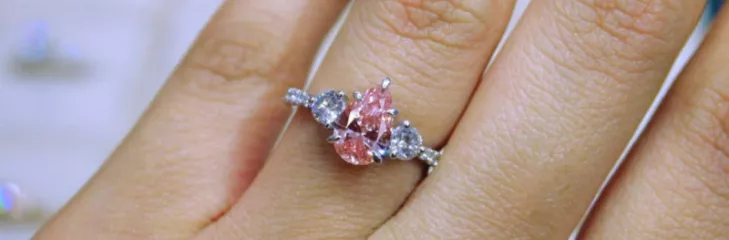 pink wedding rings