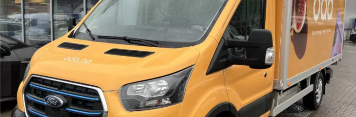 Oda gets the first of 40 Ford E-Transit electric vans